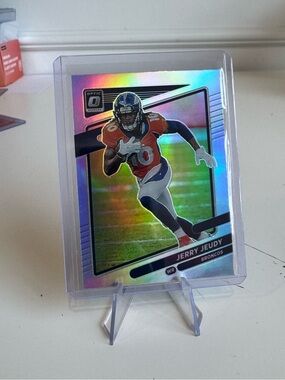 2025 Jerry Jeudy Panini Donruss Optic Silver Prizm Card. Denver broncos
